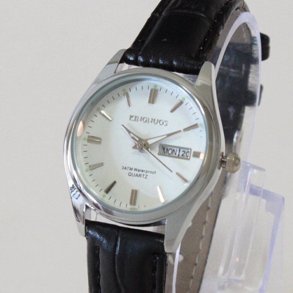 Women's Contemporary Dress Watch Silver With Black Strap 28mm - Picture 7 of 10